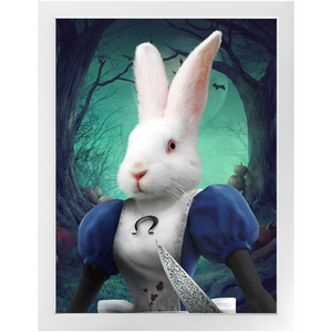 Malice In Chains - Evil Alice and Alice in Wonderland Inspired Custom Pet Portrait Framed Satin Paper Print
