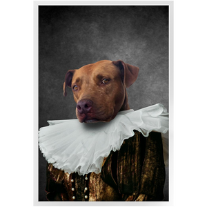 Duchess Courage - Renaissance Inspired Custom Pet Portrait Framed Satin Paper Print