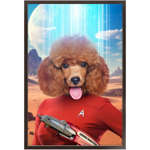 OH HOORAY - BEAMING DOWN - Star Trek Inspired Custom Pet Portrait Framed Satin Paper Print