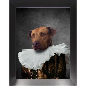 Duchess Courage - Renaissance Inspired Custom Pet Portrait Framed Satin Paper Print