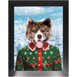 CHRISTMAS CRACKER 12 - Christmas Inspired Custom Pet Portrait Framed Satin Paper Print