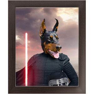 Bark Lord - Kylo Ren & Star Wars Inspired Custom Pet Portrait Framed Satin Paper Print