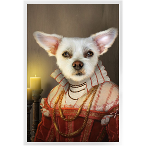 LADY LAVISH - Renaissance Inspired Custom Pet Portrait Framed Satin Paper Print