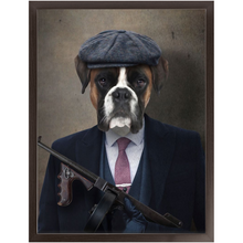 Load image into Gallery viewer, Big Jobs - Peaky Blinders &amp; Gangster Inspired Custom Pet Portrait Framed Satin Paper Print