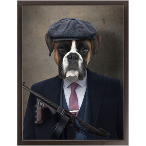 Big Jobs - Peaky Blinders & Gangster Inspired Custom Pet Portrait Framed Satin Paper Print