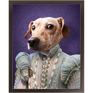 Ladee Light - Renaissance Inspired Custom Pet Portrait Framed Satin Paper Print