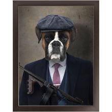 Load image into Gallery viewer, Big Jobs - Peaky Blinders &amp; Gangster Inspired Custom Pet Portrait Framed Satin Paper Print