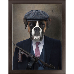Big Jobs - Peaky Blinders & Gangster Inspired Custom Pet Portrait Framed Satin Paper Print