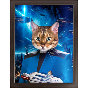 BONE CRUSHER IN SPACE - Star Trek Inspired Custom Pet Portrait Framed Satin Paper Print