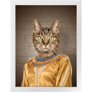 Cleopatme - Cleopatra of Egypt Inspired Custom Pet Portrait Framed Satin Paper Print