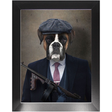 Load image into Gallery viewer, Big Jobs - Peaky Blinders &amp; Gangster Inspired Custom Pet Portrait Framed Satin Paper Print