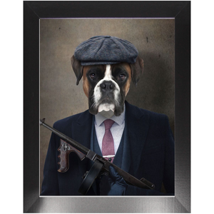 Big Jobs - Peaky Blinders & Gangster Inspired Custom Pet Portrait Framed Satin Paper Print