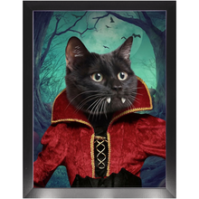 Load image into Gallery viewer, Vampiracle - Halloween &amp; Vampires Inspired Custom Pet Portrait Framed Satin Paper Print