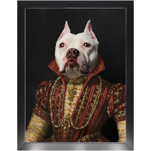LADY IN RED - Renaissance Inspired Custom Pet Portrait Framed Satin Paper Print