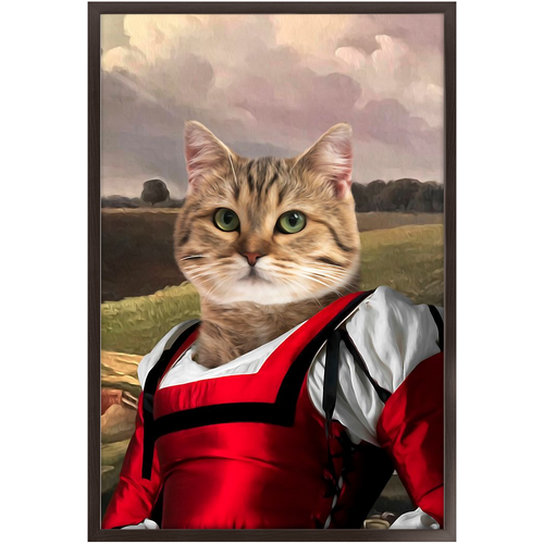 Reign In Spain - Renaissance Inspired Custom Pet Portrait Framed Satin Paper Print