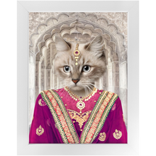Load image into Gallery viewer, Devilicious - Royal Indian Princess Inspired Custom Pet Portrait Framed Satin Paper Print