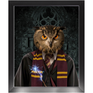 Gryfting Away - Harry Potter Inspired Custom Pet Portrait Framed Satin Paper Print
