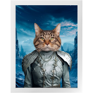 WHITE BALKER - Game of Thrones & House Of Dragons Inspired Custom Pet Portrait Framed Satin Paper Print