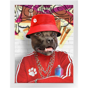 Furresh - Hip Hop & Rappers Inspired Custom Pet Portrait Framed Satin Paper Print