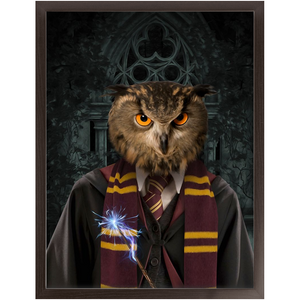 Gryfting Away - Harry Potter Inspired Custom Pet Portrait Framed Satin Paper Print