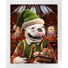 Load image into Gallery viewer, SANTA&#39;S LITTLE HELPER 2 - Christmas Elf Inspired Custom Pet Portrait Framed Satin Paper Print