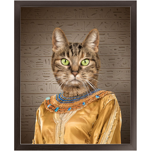 Cleopatme - Cleopatra of Egypt Inspired Custom Pet Portrait Framed Satin Paper Print