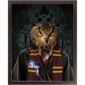 Gryfting Away - Harry Potter Inspired Custom Pet Portrait Framed Satin Paper Print