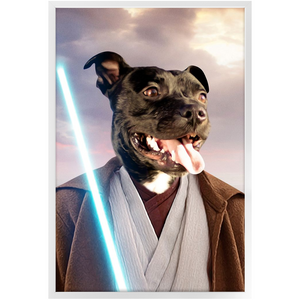Obi Have - Jedi Obi Wan Kenobi & Star Wars Inspired Custom Pet Portrait Framed Satin Paper Print