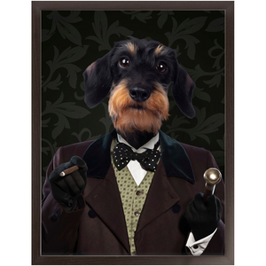 Polka Face - Art Deco Inspired Custom Pet Portrait Framed Satin Paper Print