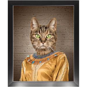 Cleopatme - Cleopatra of Egypt Inspired Custom Pet Portrait Framed Satin Paper Print