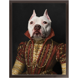 LADY IN RED - Renaissance Inspired Custom Pet Portrait Framed Satin Paper Print