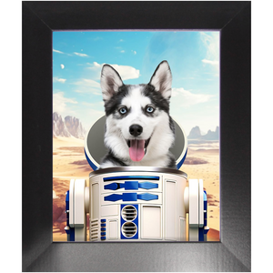 R.2.D.TOO - R2D2 & Star Wars Inspired Custom Pet Portrait Framed Satin Paper Print