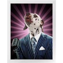 Load image into Gallery viewer, To The Moon - Frank Sinatra &amp; Singer Inspired Custom Pet Portrait Framed Satin Paper Print
