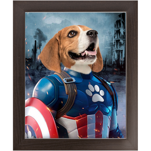 CAPTAIN KIBBLES - Custom Pet Portrait Framed Satin Paper Print