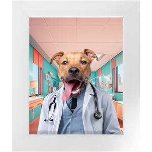 LOVE DOCTOR - Doctor Inspired Custom Pet Portrait Framed Satin Paper Print