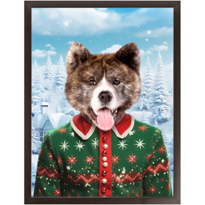 CHRISTMAS CRACKER 12 - Christmas Inspired Custom Pet Portrait Framed Satin Paper Print