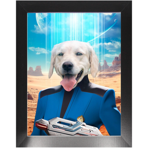 BONE CRUSHER - BEAMING DOWN - Star Trek Inspired Custom Pet Portrait Framed Satin Paper Print