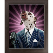 Load image into Gallery viewer, To The Moon - Frank Sinatra &amp; Singer Inspired Custom Pet Portrait Framed Satin Paper Print