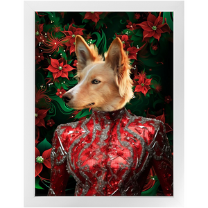 CHRISTMAS CRACKER 8 - Christmas Inspired Custom Pet Portrait Framed Satin Paper Print