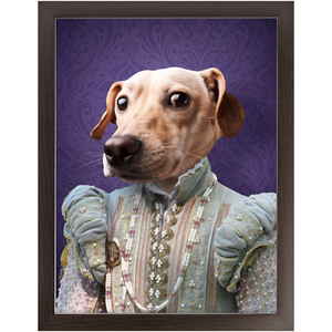 Ladee Light - Renaissance Inspired Custom Pet Portrait Framed Satin Paper Print