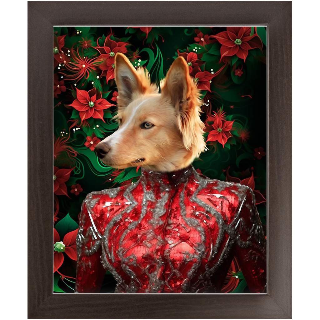 CHRISTMAS CRACKER 8 - Christmas Inspired Custom Pet Portrait Framed Satin Paper Print