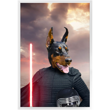 Load image into Gallery viewer, Bark Lord - Kylo Ren &amp; Star Wars Inspired Custom Pet Portrait Framed Satin Paper Print