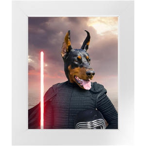 Bark Lord - Kylo Ren & Star Wars Inspired Custom Pet Portrait Framed Satin Paper Print