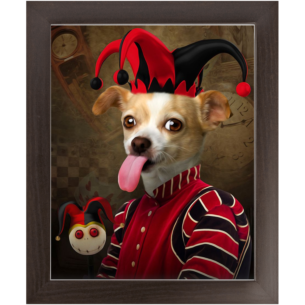 Jest Kidding - Jester, Clowns & Renaissance Inspired Custom Pet Portrait Framed Satin Paper Print