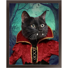 Load image into Gallery viewer, Vampiracle - Halloween &amp; Vampires Inspired Custom Pet Portrait Framed Satin Paper Print