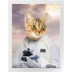 Princess Layabout - Princess Leia & Star Wars Inspired Custom Pet Portrait Framed Satin Paper Print