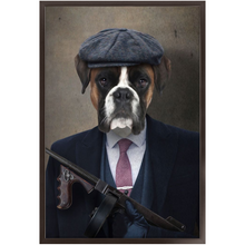 Load image into Gallery viewer, Big Jobs - Peaky Blinders &amp; Gangster Inspired Custom Pet Portrait Framed Satin Paper Print