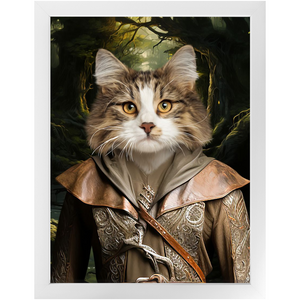 LEGOLASSIE - Lord of the Rings Inspired Custom Pet Portrait Framed Satin Paper Print