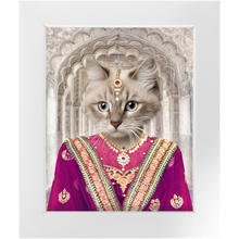 Load image into Gallery viewer, Devilicious - Royal Indian Princess Inspired Custom Pet Portrait Framed Satin Paper Print