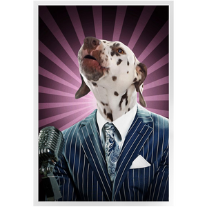 To The Moon - Frank Sinatra & Singer Inspired Custom Pet Portrait Framed Satin Paper Print